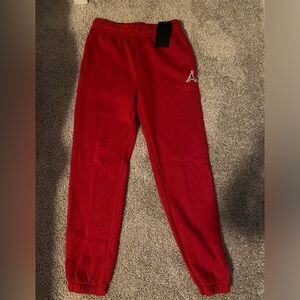 Red kids jordan sweat pants